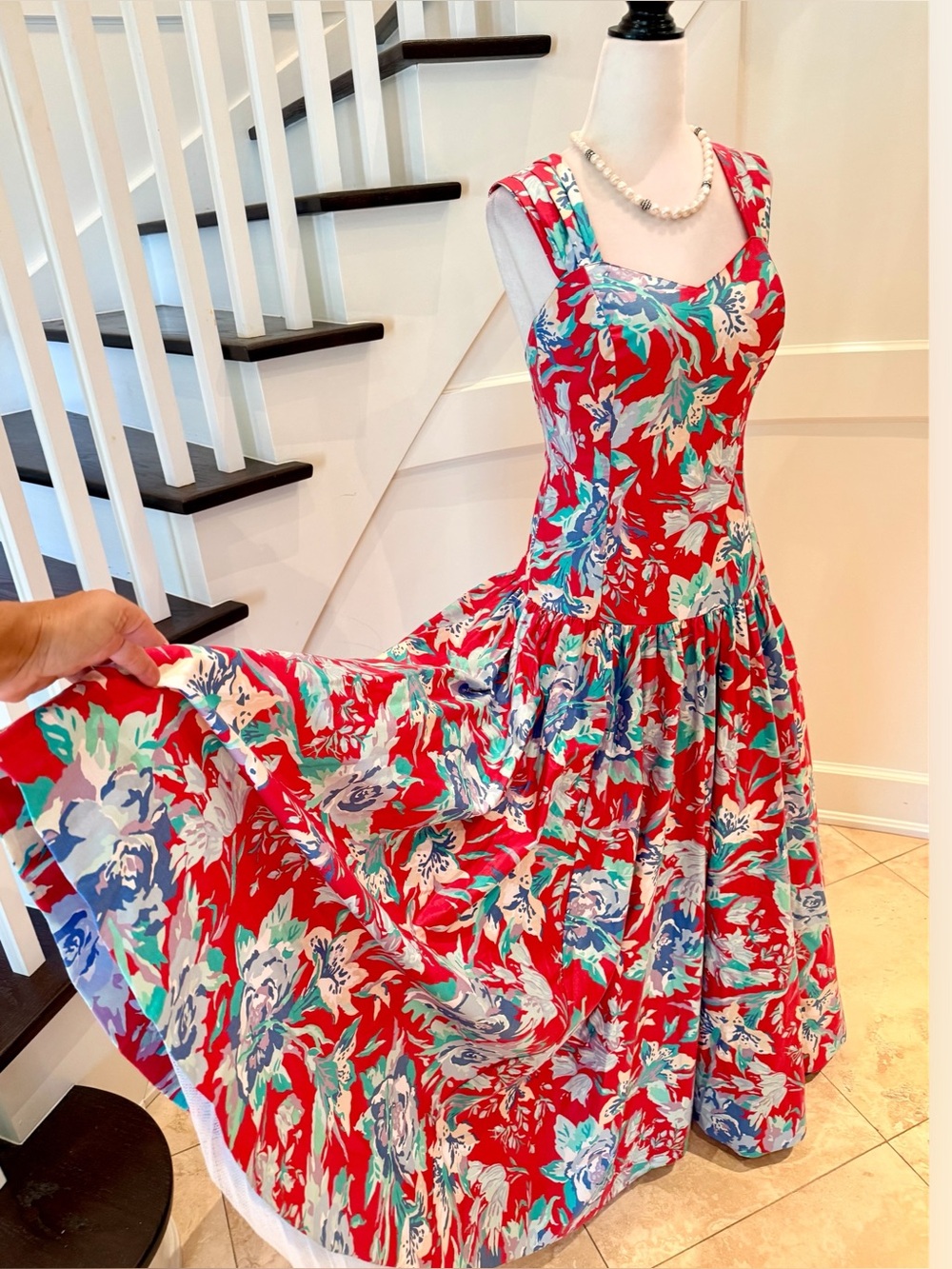 Vintage Laura Ashley Floral Chintz Dress, Size 8
